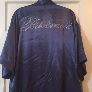 Navy Bridesmaid Silky Robe